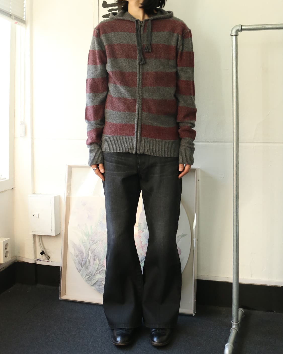 디젤 스트라이프 후드 집업 상품이미지3