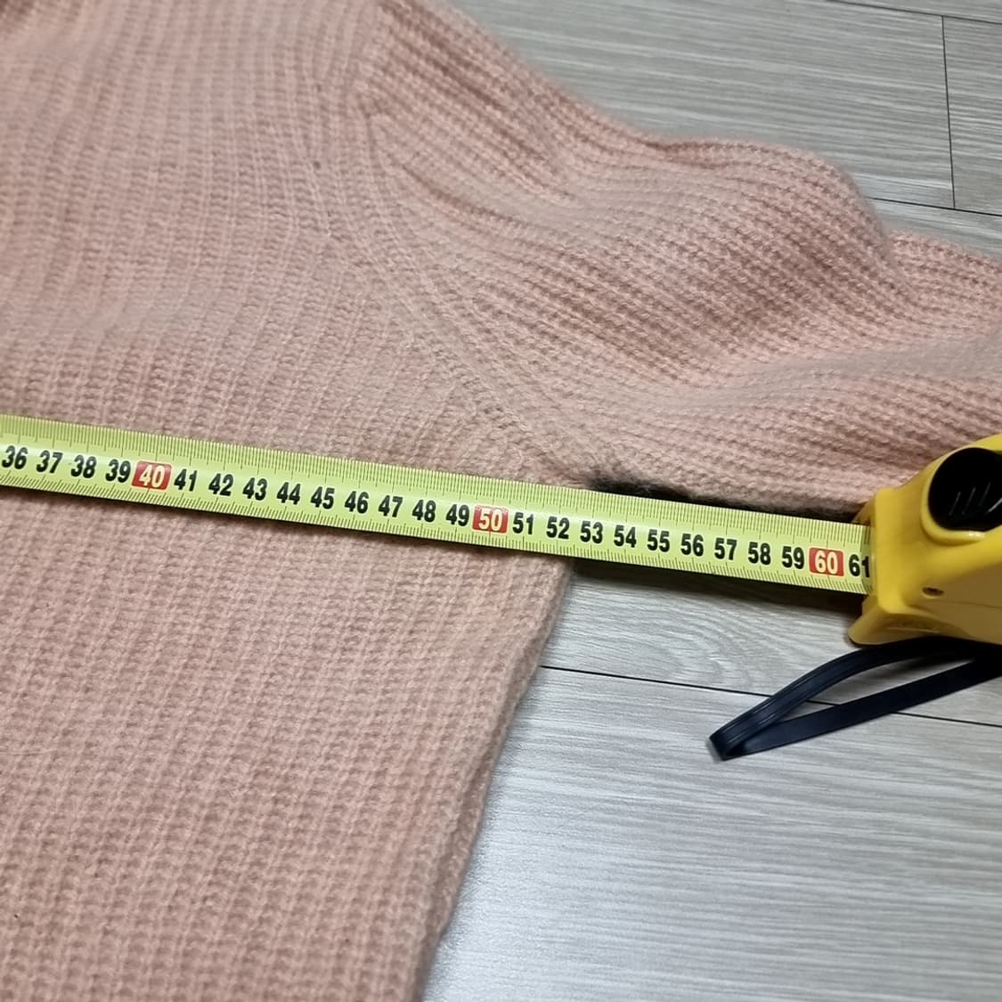 셀럽 핑크색 목폴라 니트(90) 상품이미지6