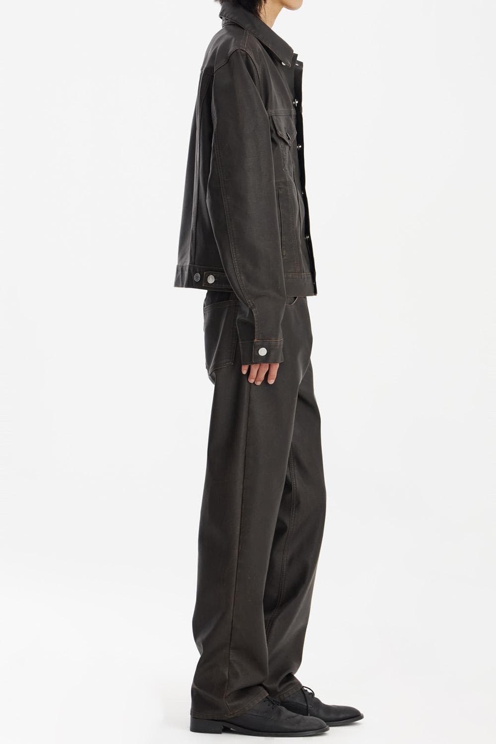 [L] 선플라워 레더 트러커 자켓 상품이미지2