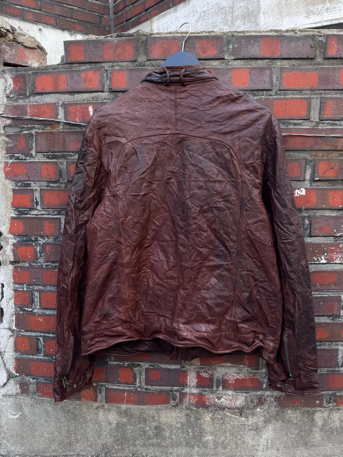 Leather 멀티포켓 디테일 라이더 가죽자켓 상품이미지3