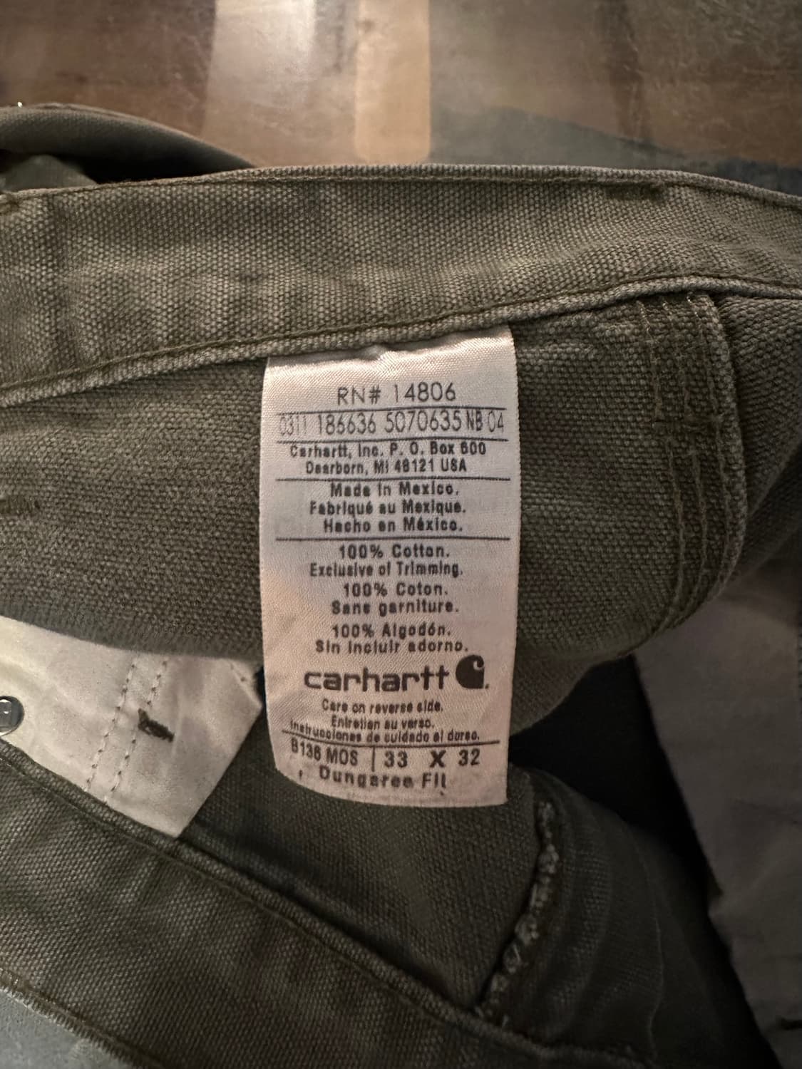 칼하트 MOS 모스그린 더블니 워크 팬츠 상품이미지8