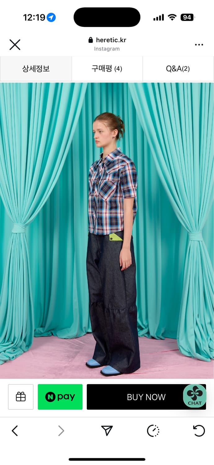 헤레틱 버튼 볼륨 팬츠 인디고 2사이즈 상품이미지2