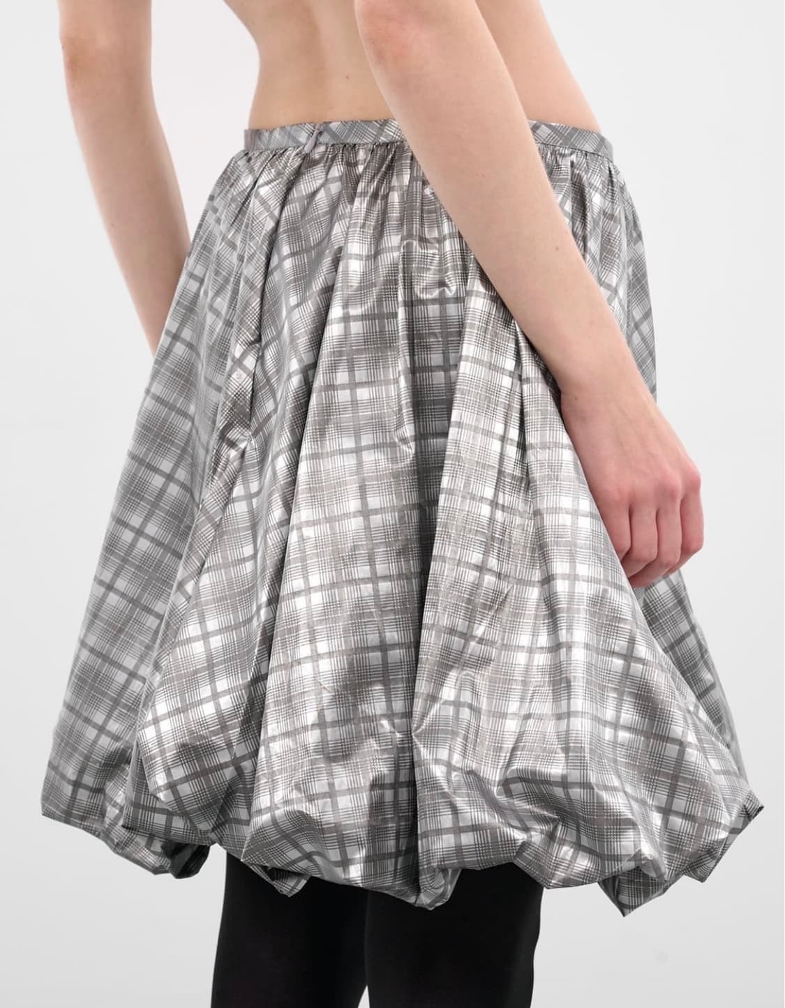 (S,M) 애슐리 윌리엄스 멜로 체크 퍼프 스커트 상품이미지2