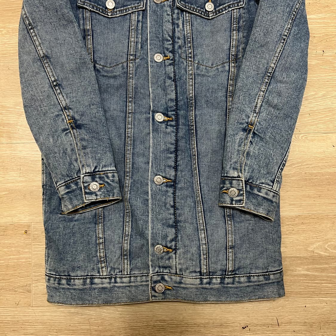 엔 데님 여성 양털 카라 롱 데님 청자켓 [중청] 32 상품이미지3