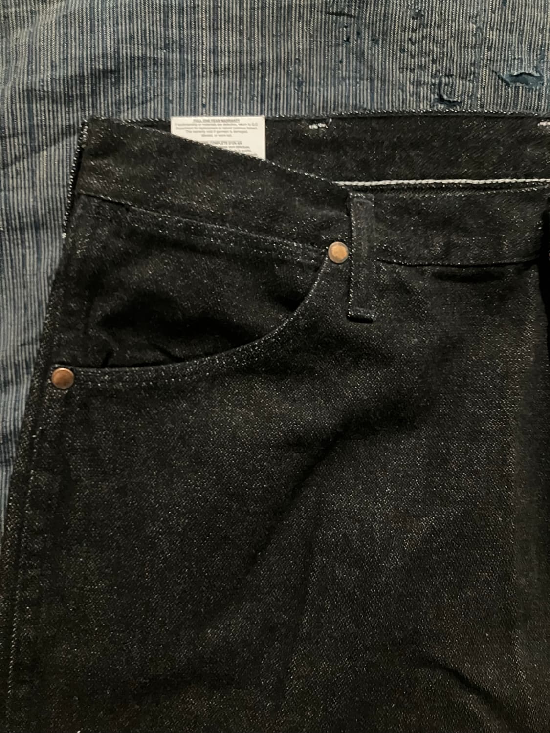 데드스탁 90s USA 빈티지 랭글러 13MWZPB 블랙 데님 팬츠 상품이미지4