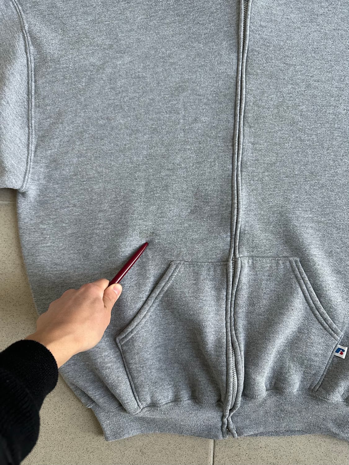 00s 빈티지 러셀 후드집업 그레이 XL 상품이미지7