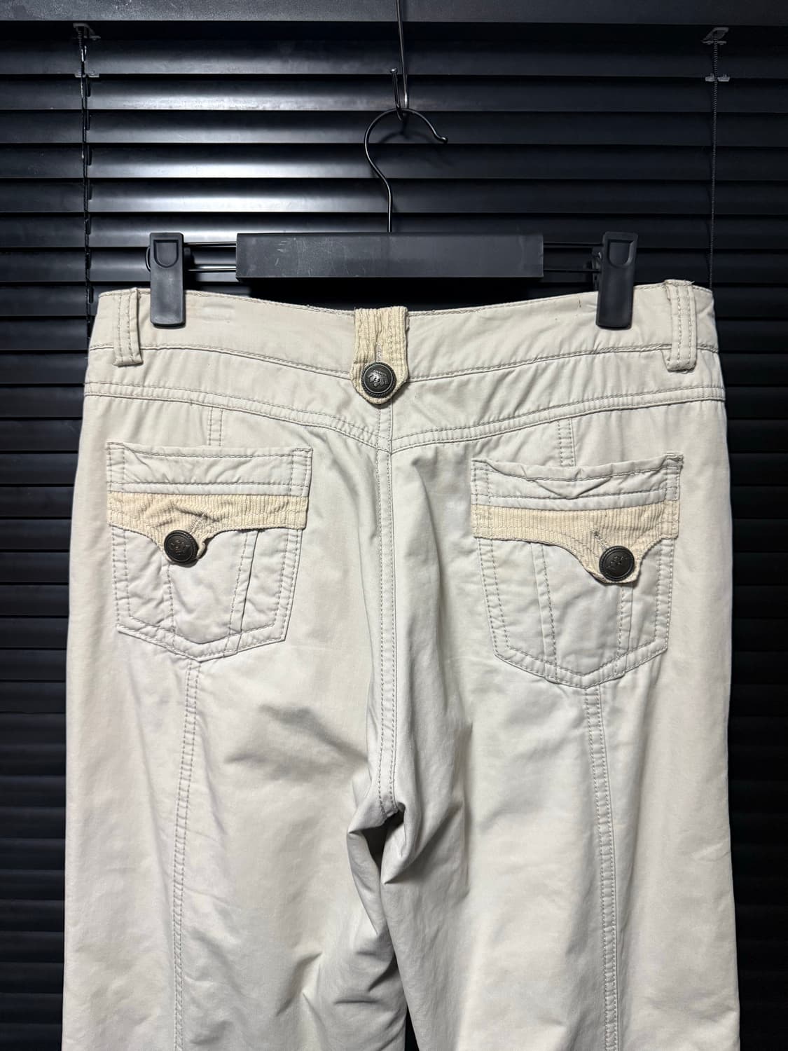 Y2K 부츠컷 골덴 코듀로이 연한 베이지 믹스 30 웨스턴 절개 나팔 상품이미지3