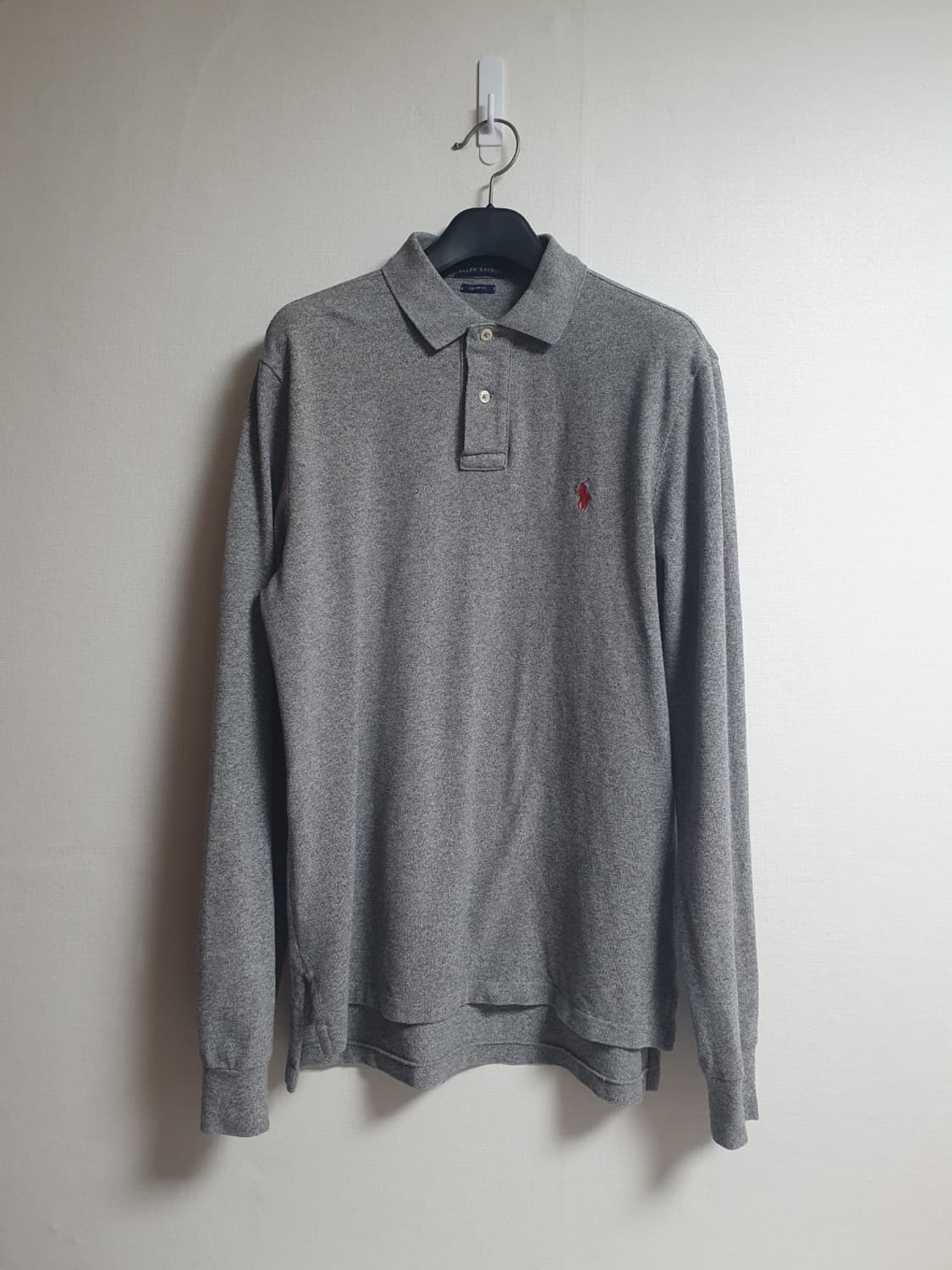 폴로 랄프로렌 커스텀핏 긴팔 카라티 그레이 M 상품이미지1