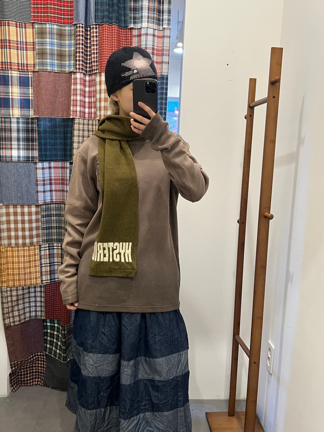 히스테릭글래머 카키 머플러 상품이미지3