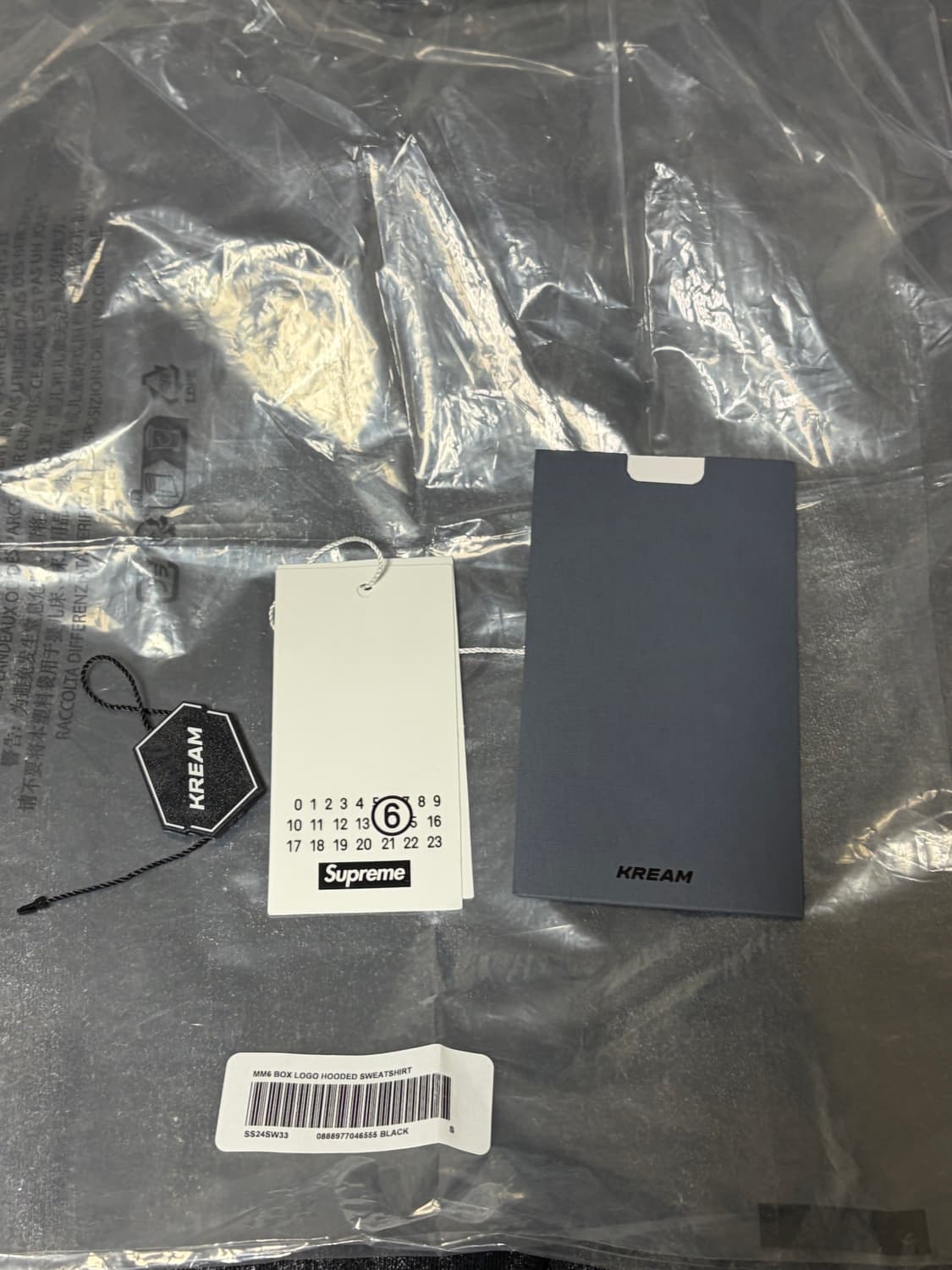 슈프림 x MM6 24SS 포일 박스로고 후드 블랙 S 상품이미지10