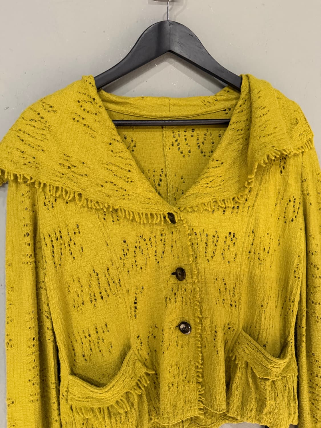 fringe detail punching knit cardigan 상품이미지6