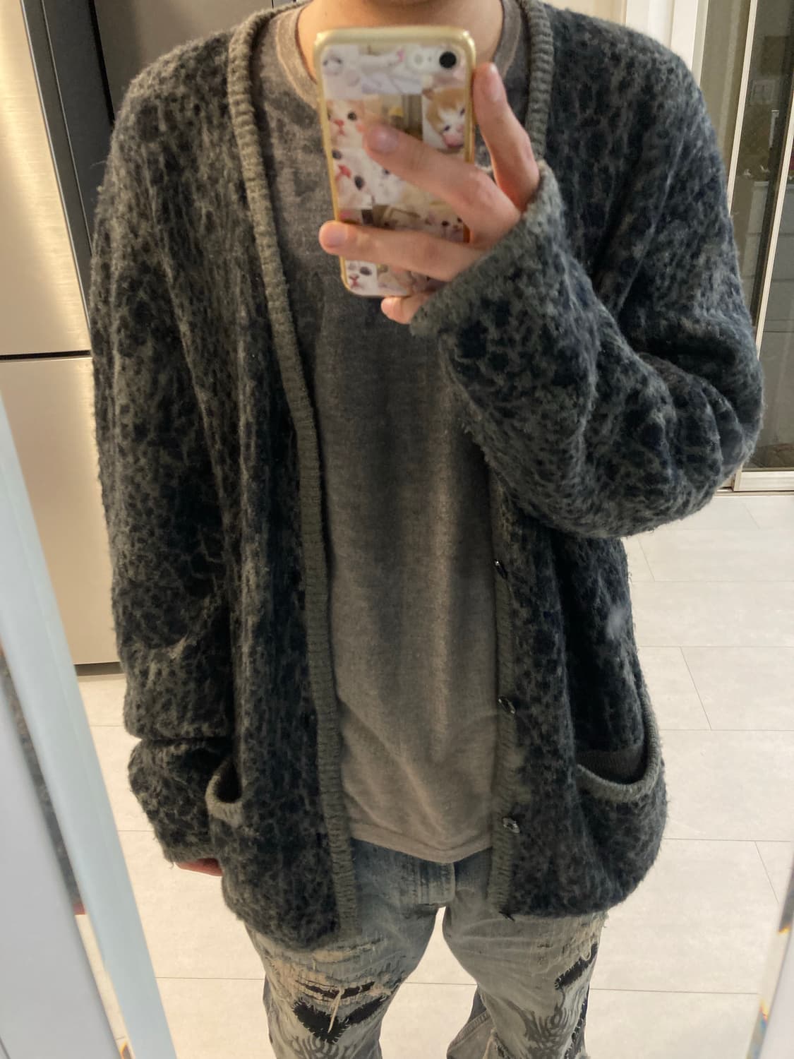 21AW 네이버후드 모헤어 레오파드 가디건 상품이미지3