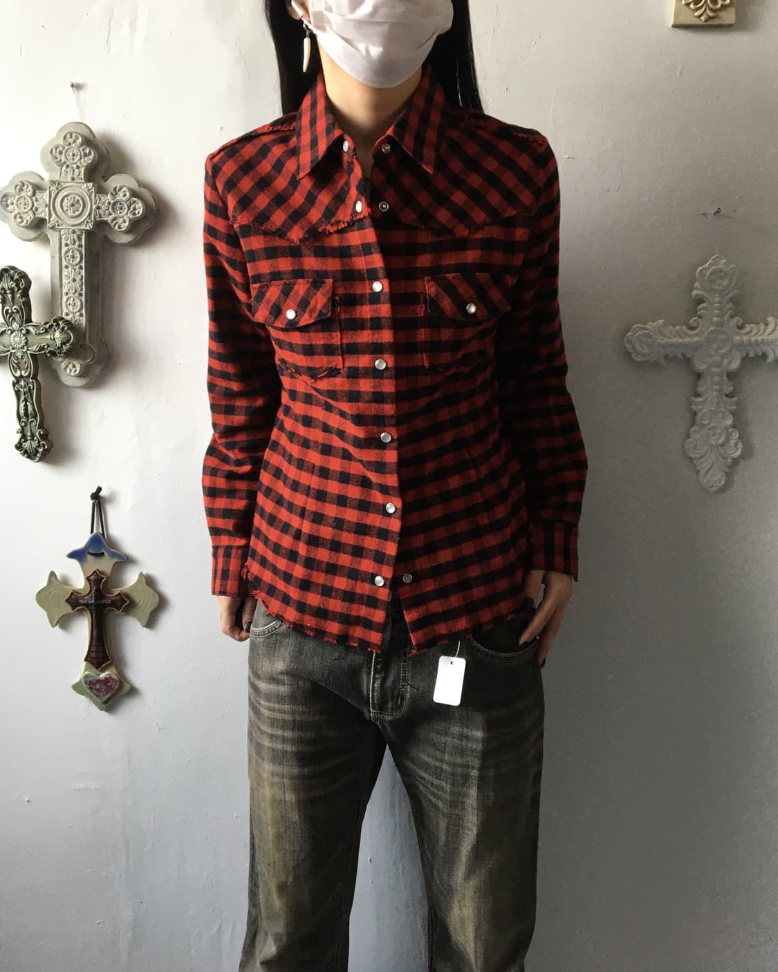 Playboy check pattern hisrt 상품이미지1