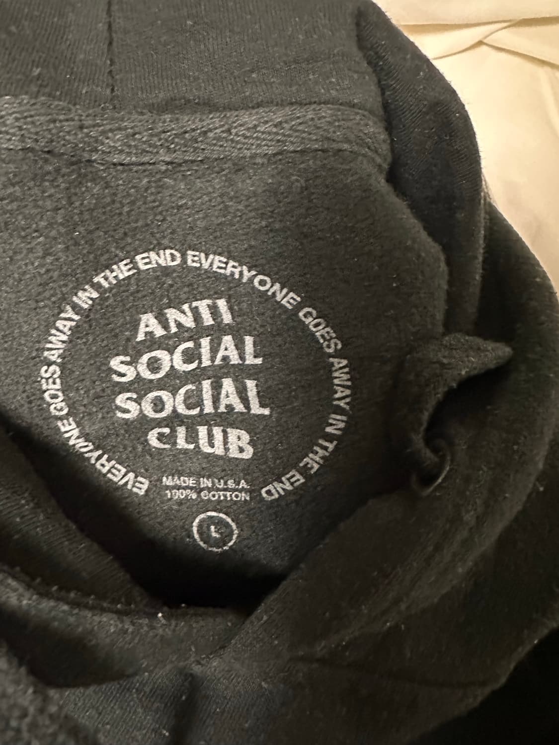 안티소셜소셜클럽 X 프라그먼트 콜라보 볼트 후드 L사이즈  상품이미지6