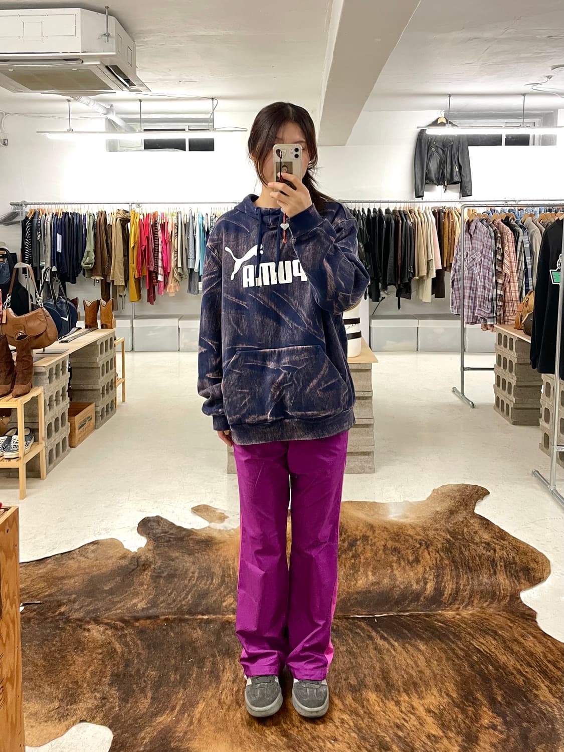 PUMA bleach washed hood t-shirts 디지털 프린팅 상품이미지1