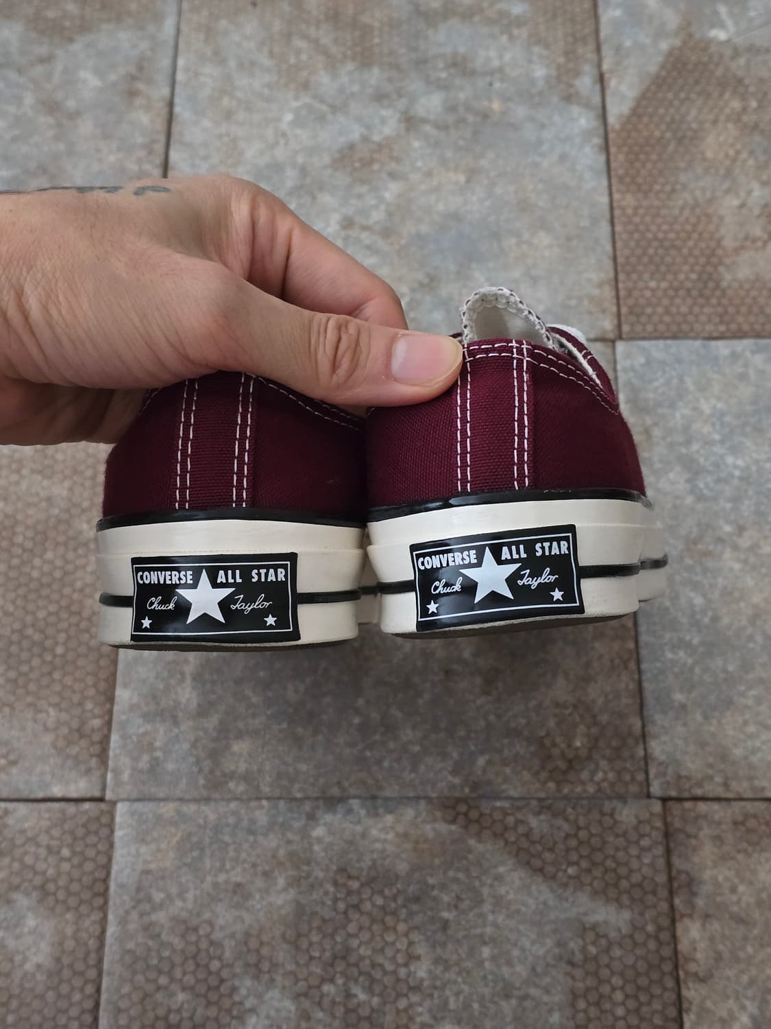 (220)컨버스 척 70 빈티지 캔버스 로우 버건디 스니커즈 상품이미지7