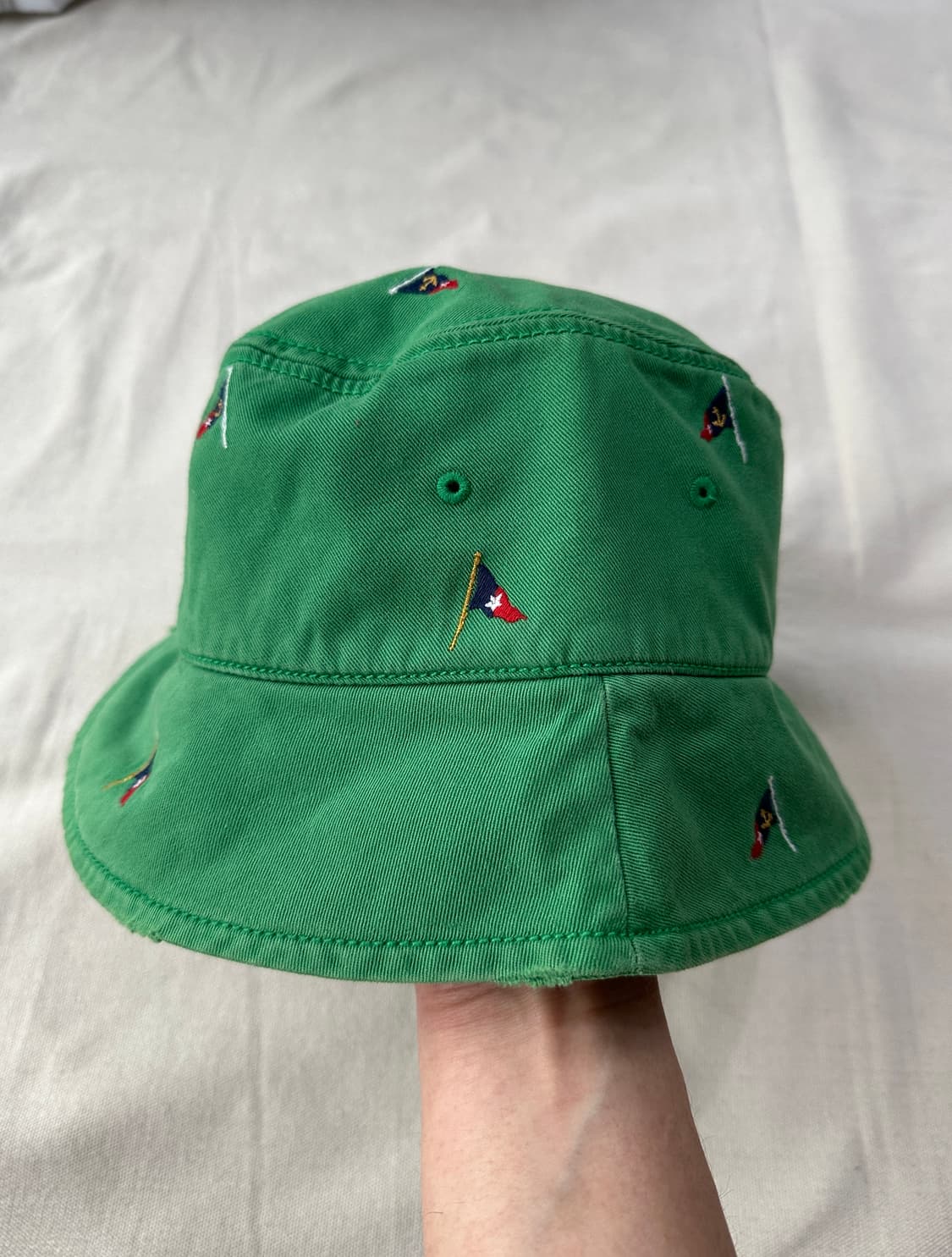 폴로 랄프로렌 요트 플래그 자수 버킷햇 그린 L/XL 상품이미지3