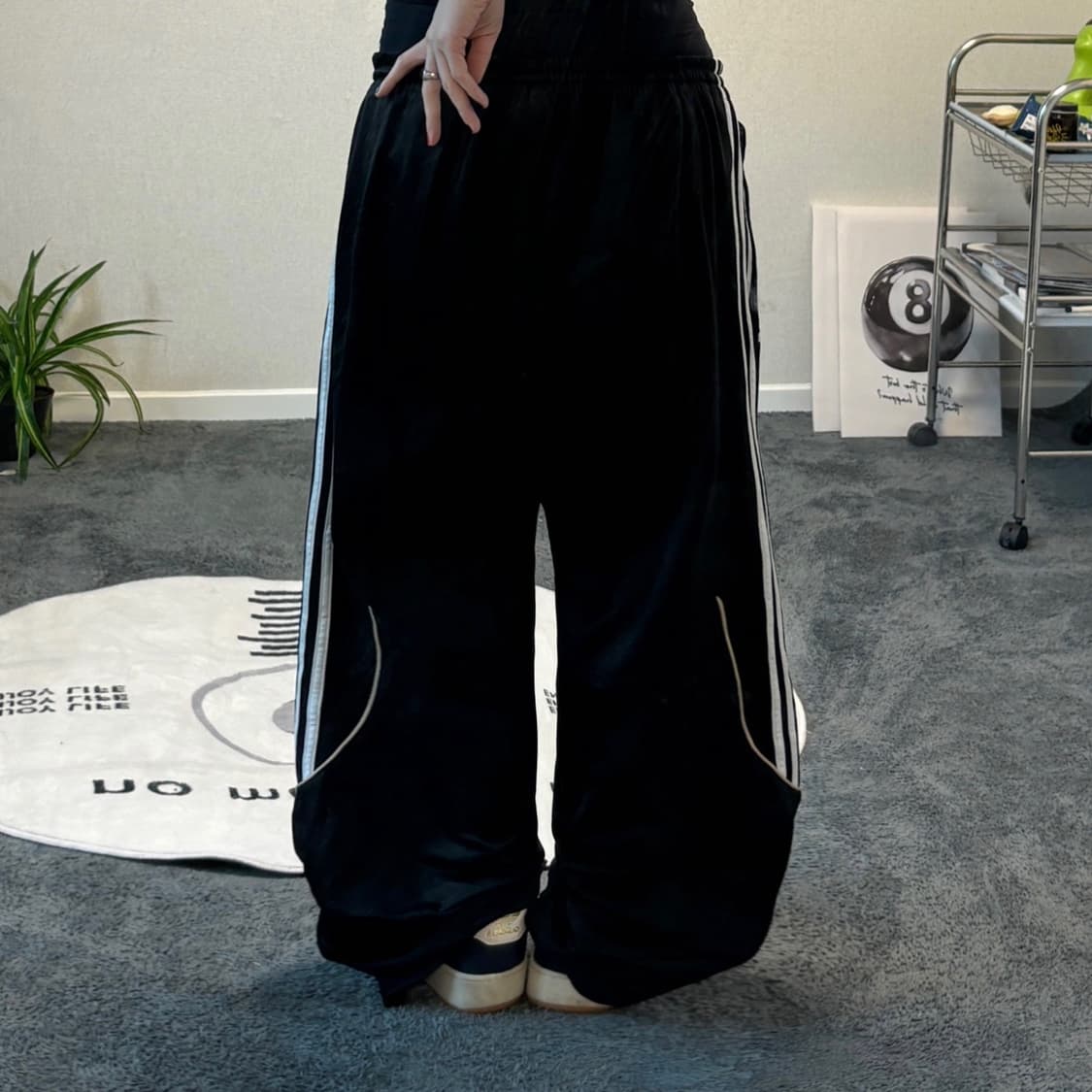 90s ADIDAS 올드스쿨 블랙 트랙팬츠 상품이미지3