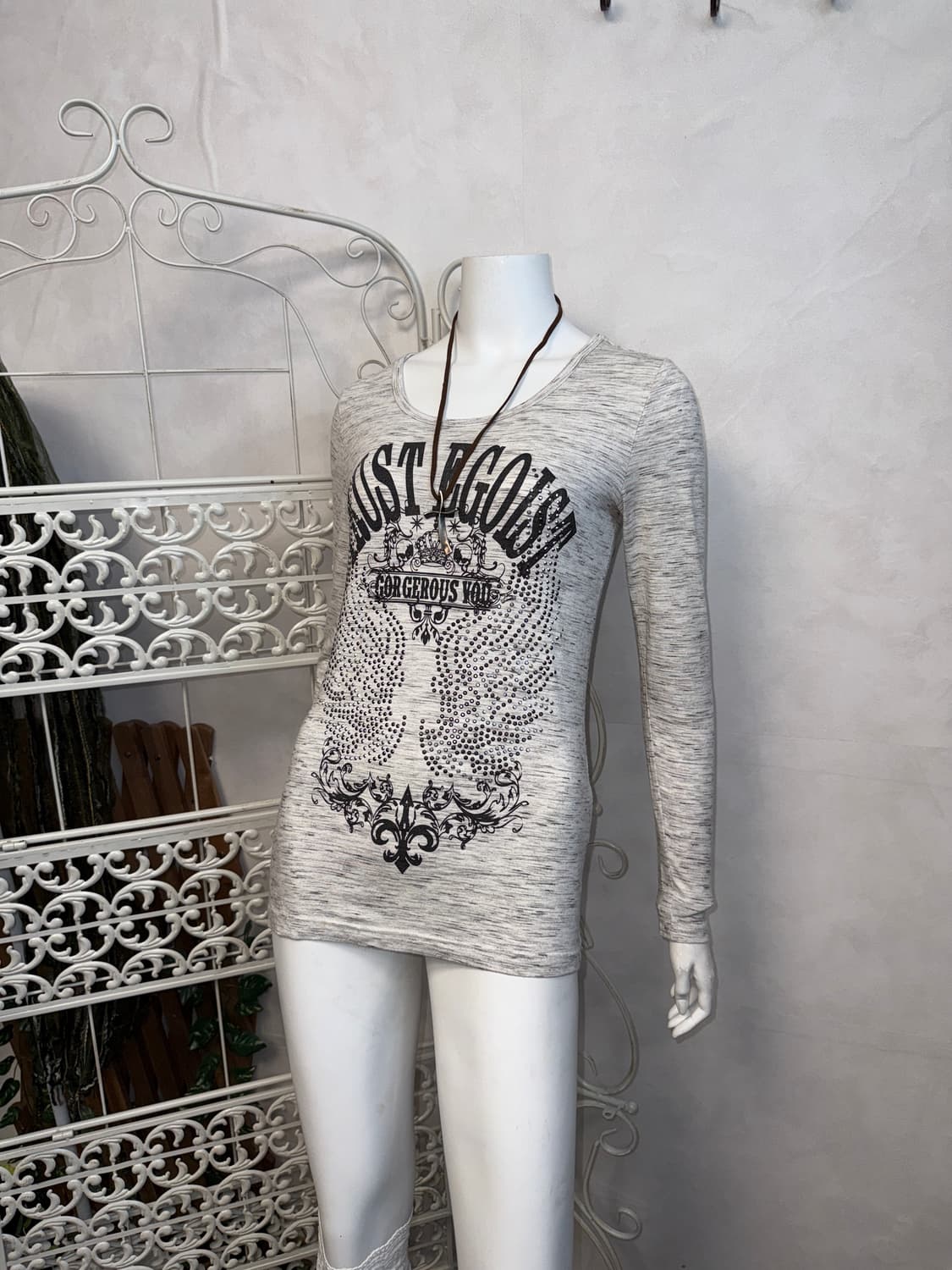Egoist white melange oriental punk 긴팔티  상품이미지6