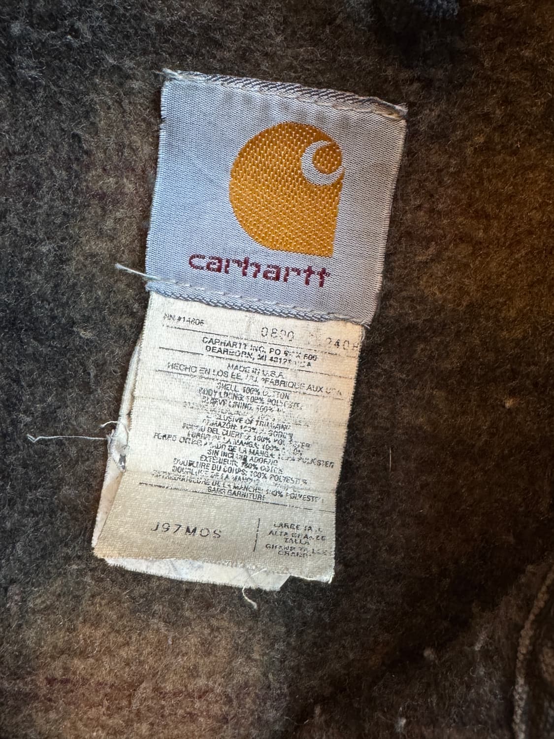 OG 00's 칼하트 J97 디트로이트 MOS 칼하트 자켓 모스그린 상품이미지4