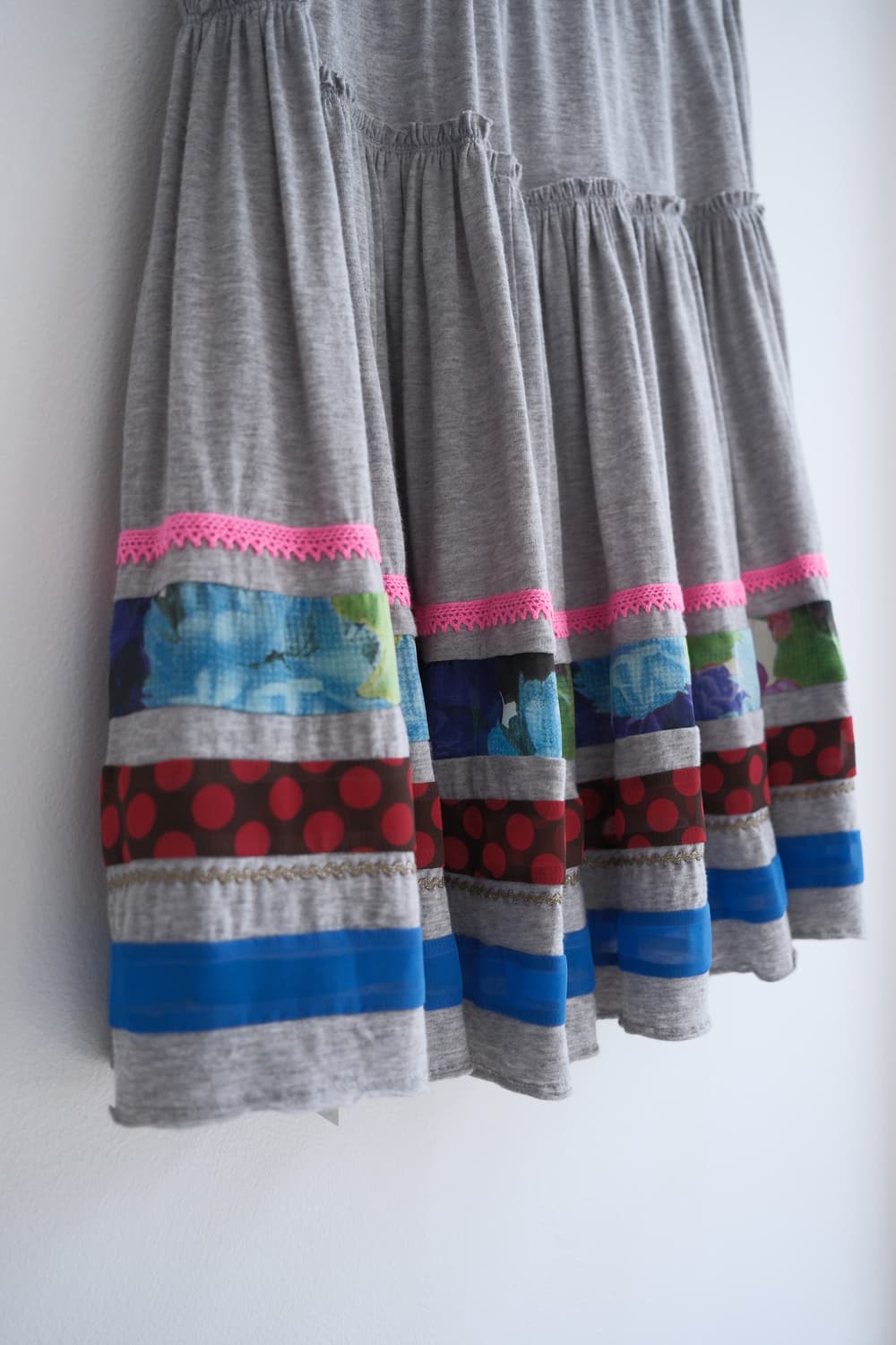 Flower patched jersey gather skirt 상품이미지4