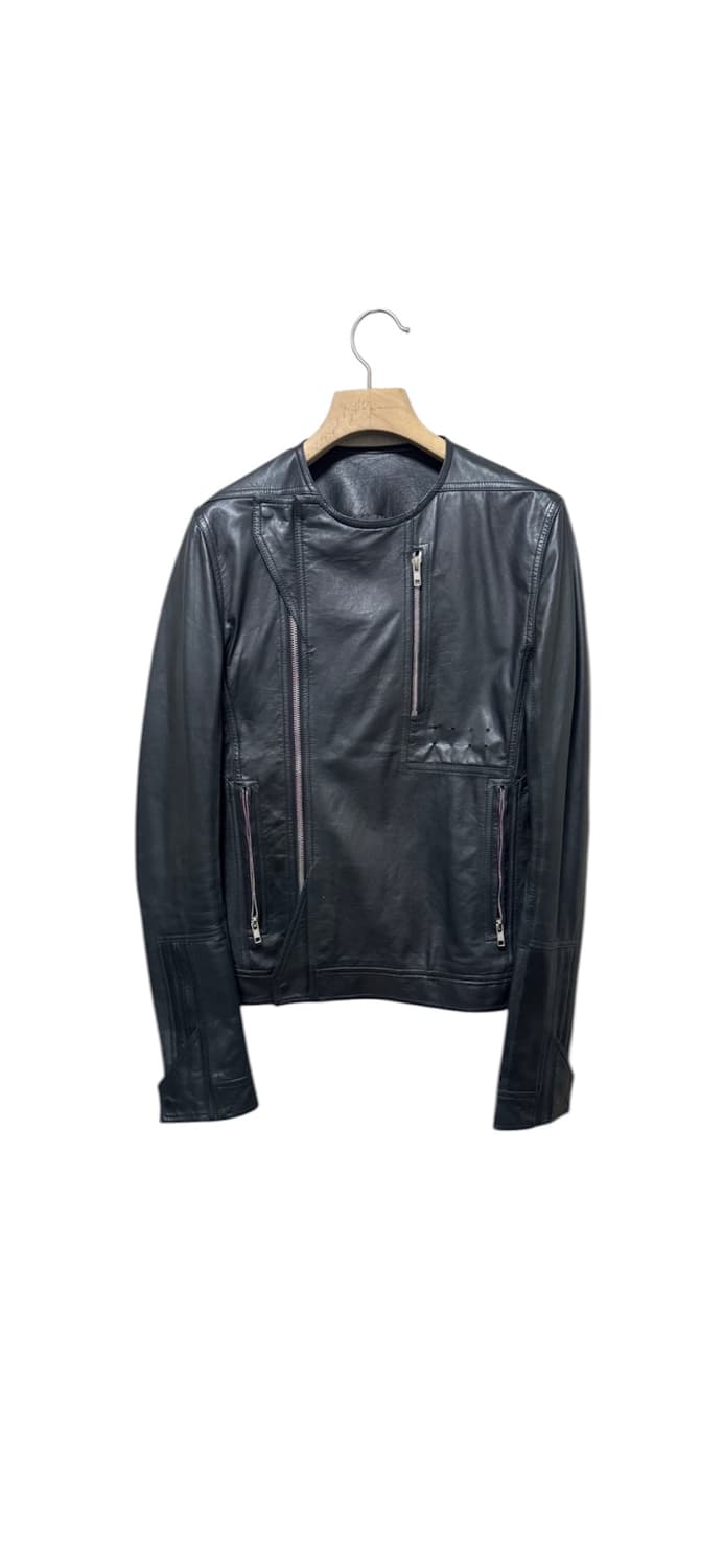 [정품] 14ss 릭오웬스 비셔스 크루넥 레더 자켓 50사이즈 상품이미지1