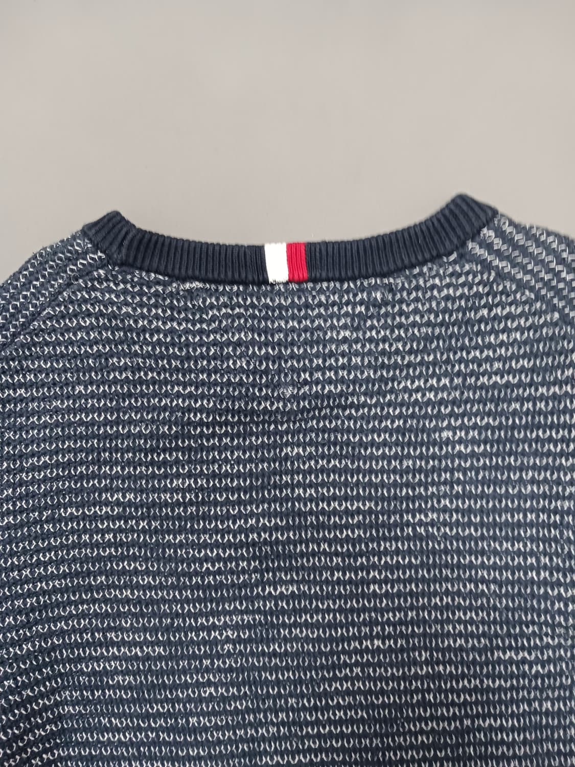 [M] 타미힐피거 패턴 코튼 니트 스웨터 네이비 상품이미지8