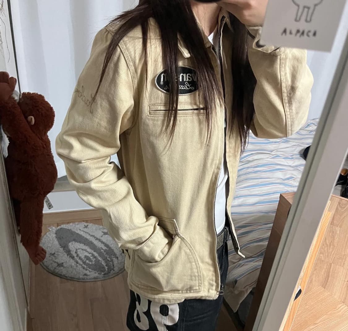 벤슨 바이커 자켓 아이보리 상품이미지3