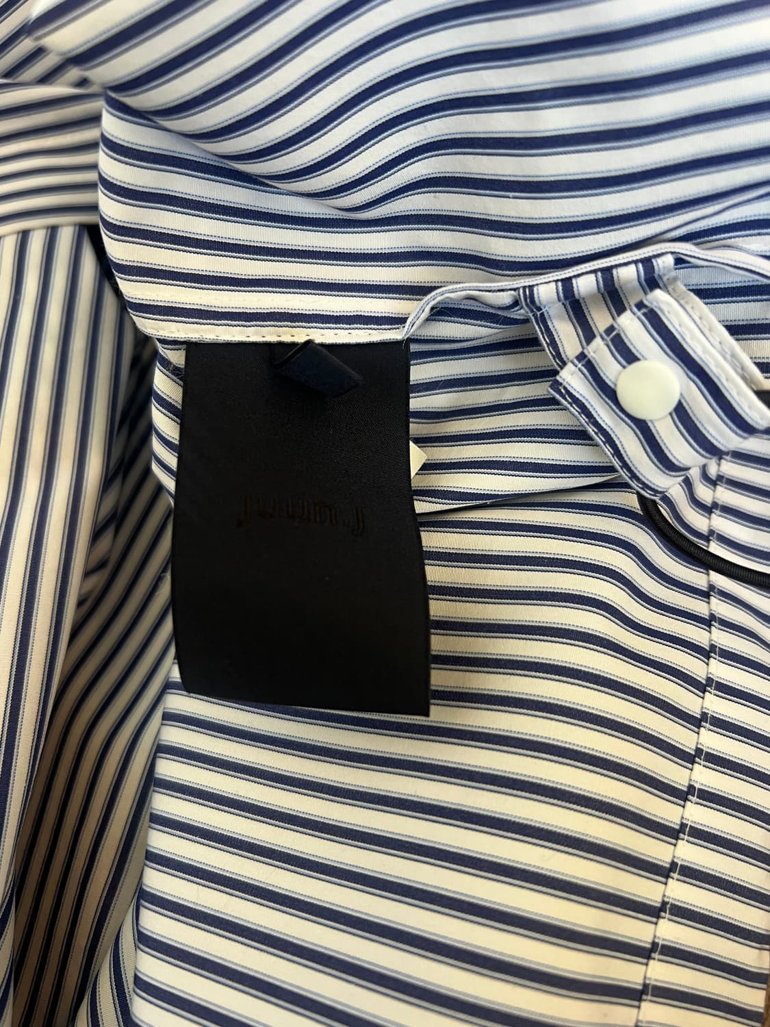 준지 JUUN.J 남성 네이비 스트라이프셔츠 코튼반팔셔츠 상품이미지7