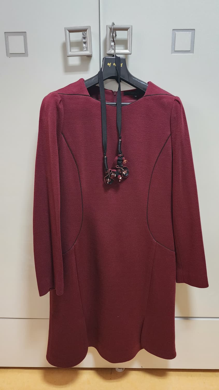 JOINUS H라인 원피스 와인색 상품이미지1