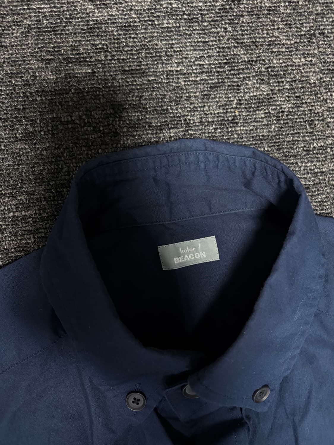 컬러(KOLOR) 다크네이비 하와이안배색 반팔 셔츠 (3) 상품이미지3