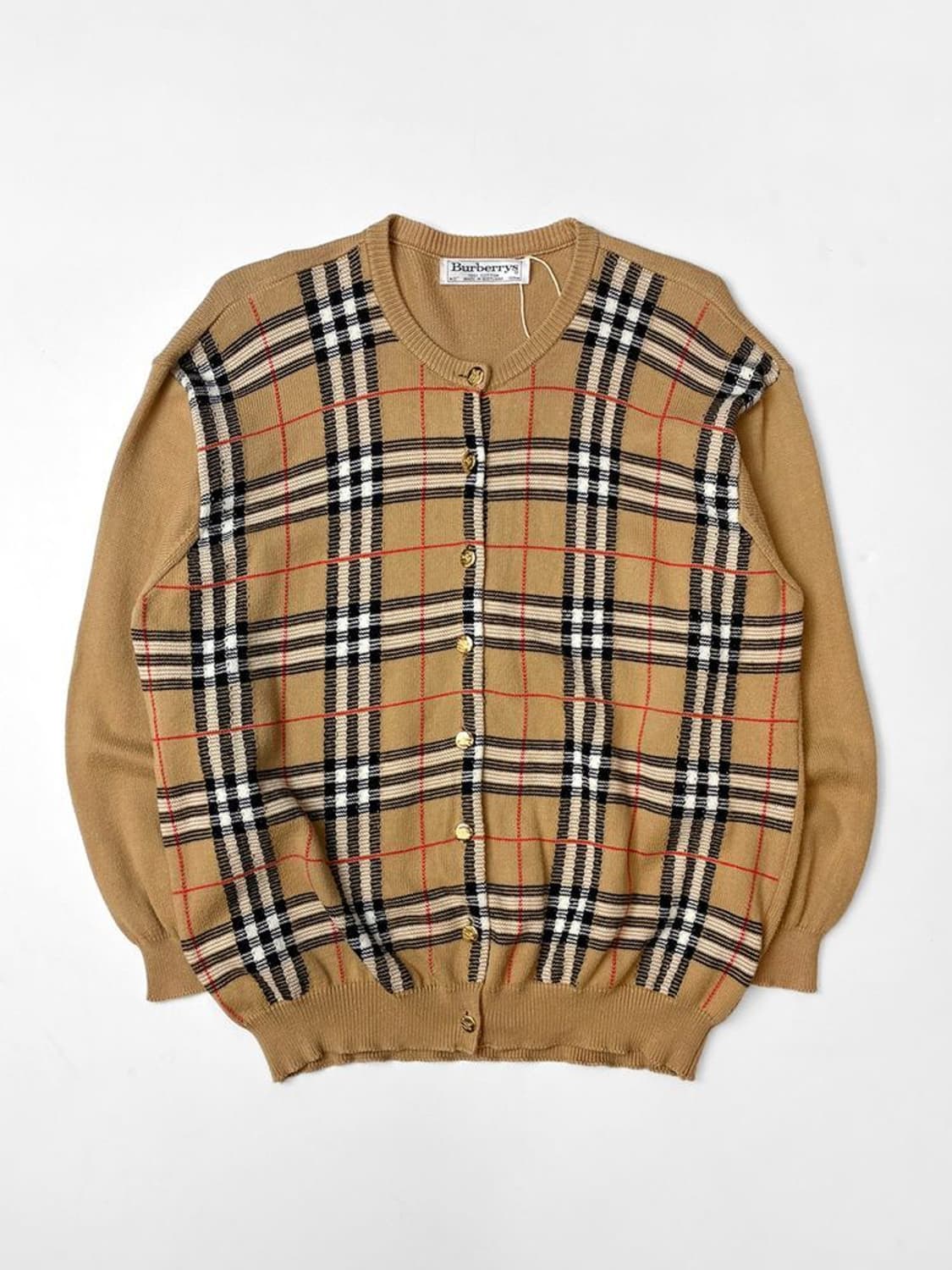 버버리 90s 노바체크 아카이브 패턴 코튼 니트 가디건 PN5128 상품이미지1