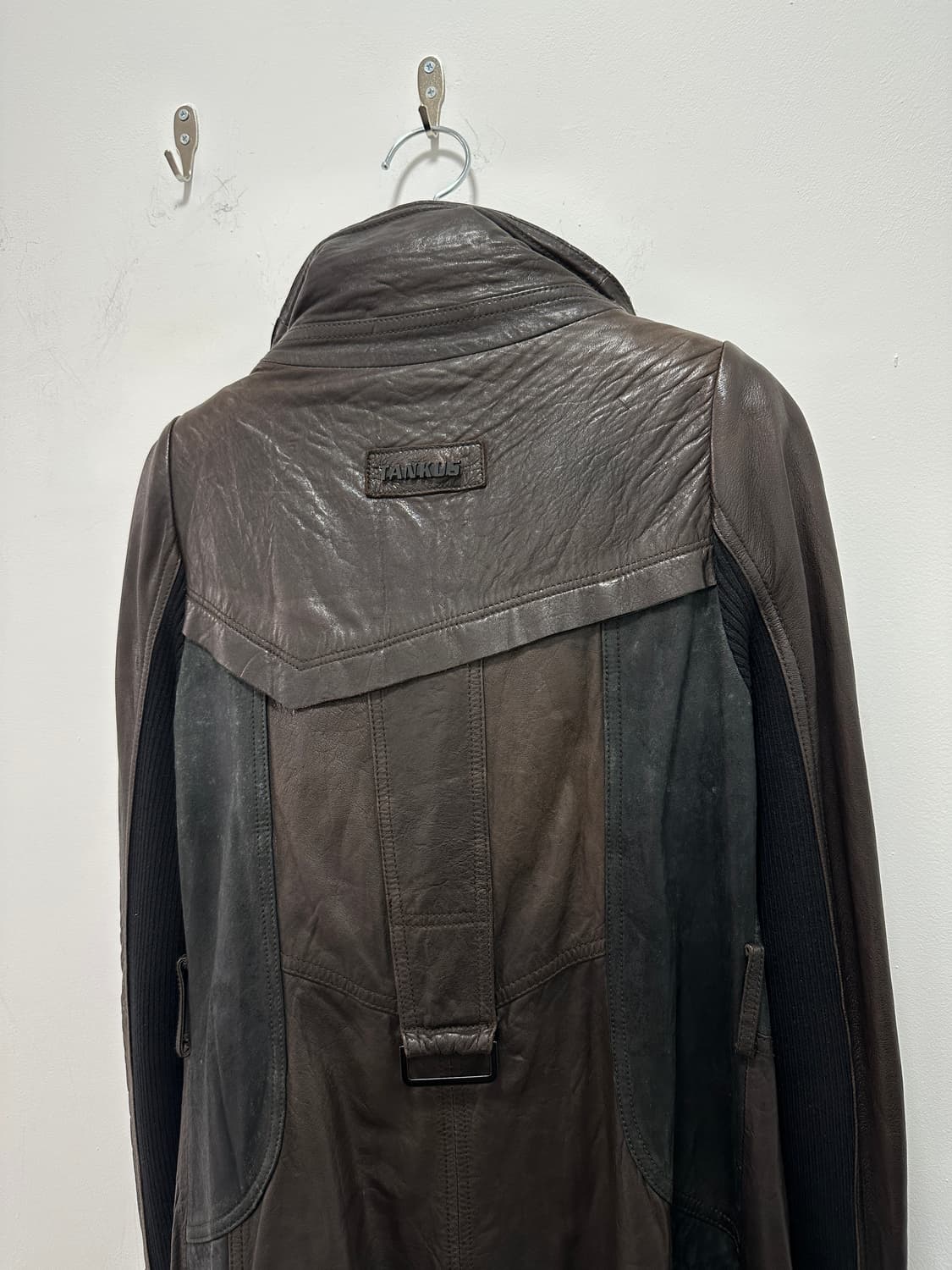 Italy asymmetric drape sheepskin leather 상품이미지10