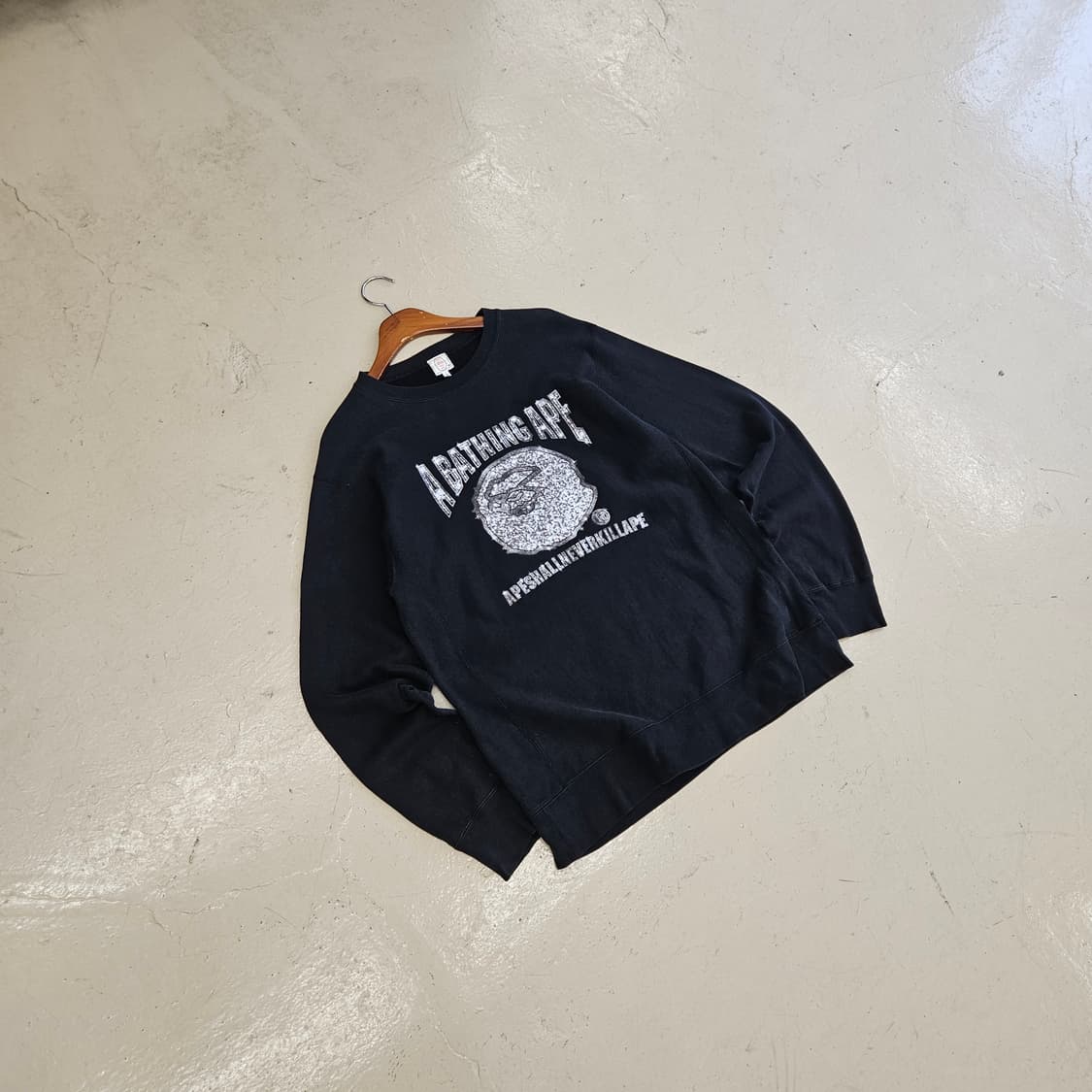 99-00 a bathing ape 베이프 캐시머니레코즈 맨투맨 M 상품이미지1