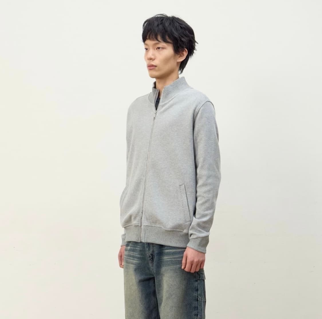 ETCE pannel knit zip up (gray) 상품이미지3