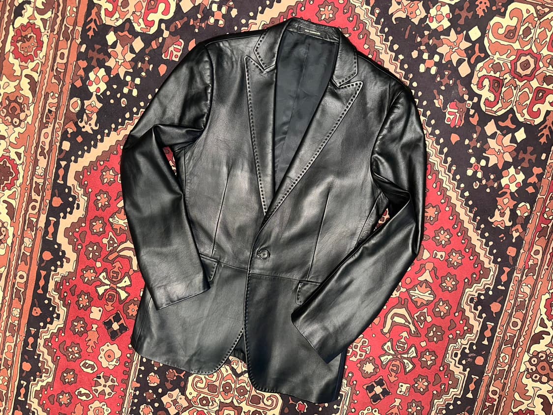 ( L ) 가죽자켓 레더자켓 가죽마이 기죽셔츠 가죽블레이저 상품이미지1