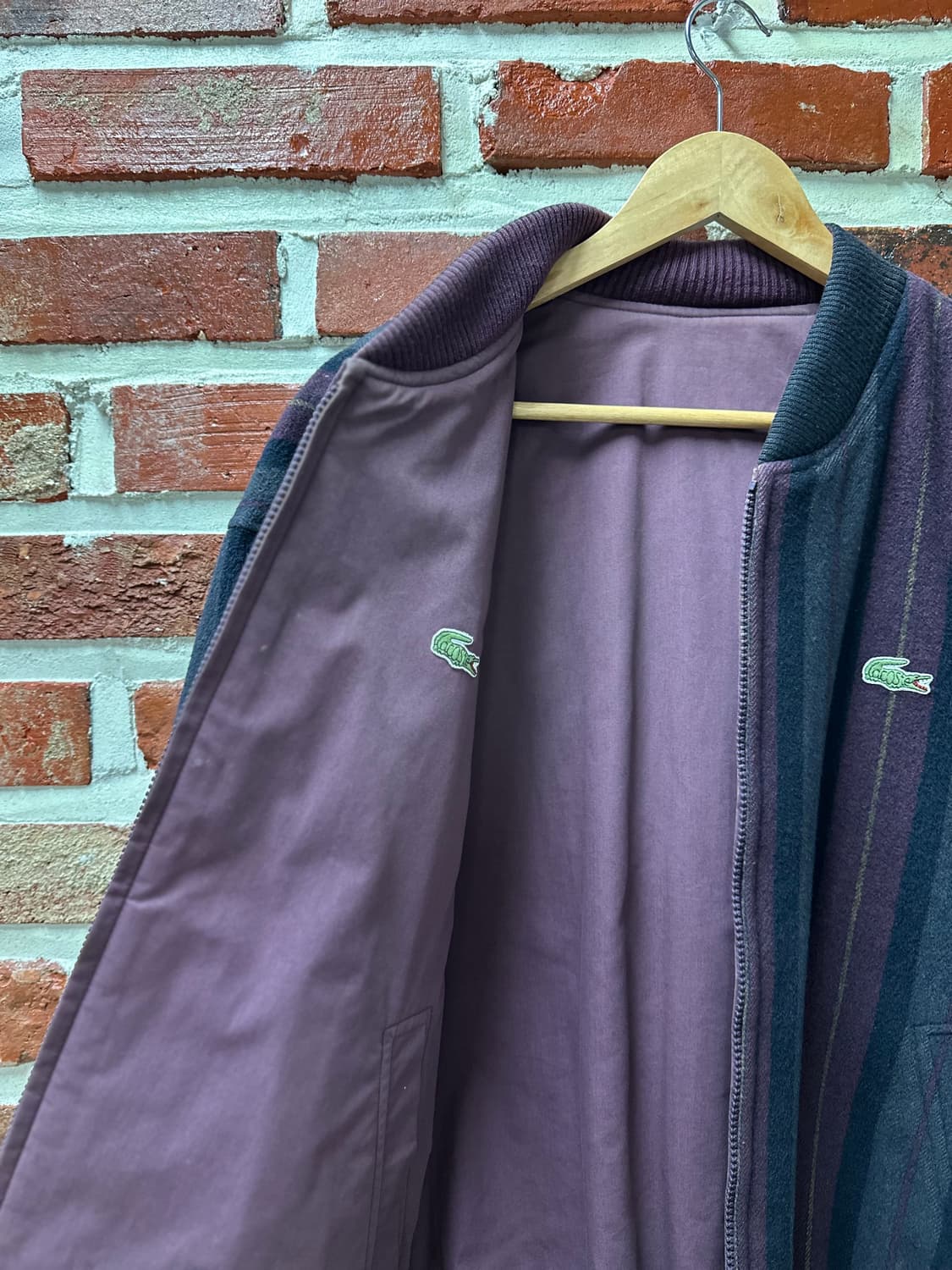 (105)90s 라코스테 리버시블 울 블루종 상품이미지4