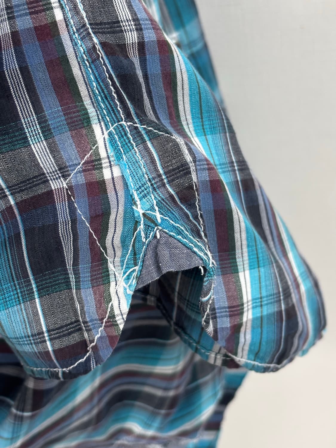  t&c surf 와펜 포인트 블루 체크 셔츠 상품이미지5