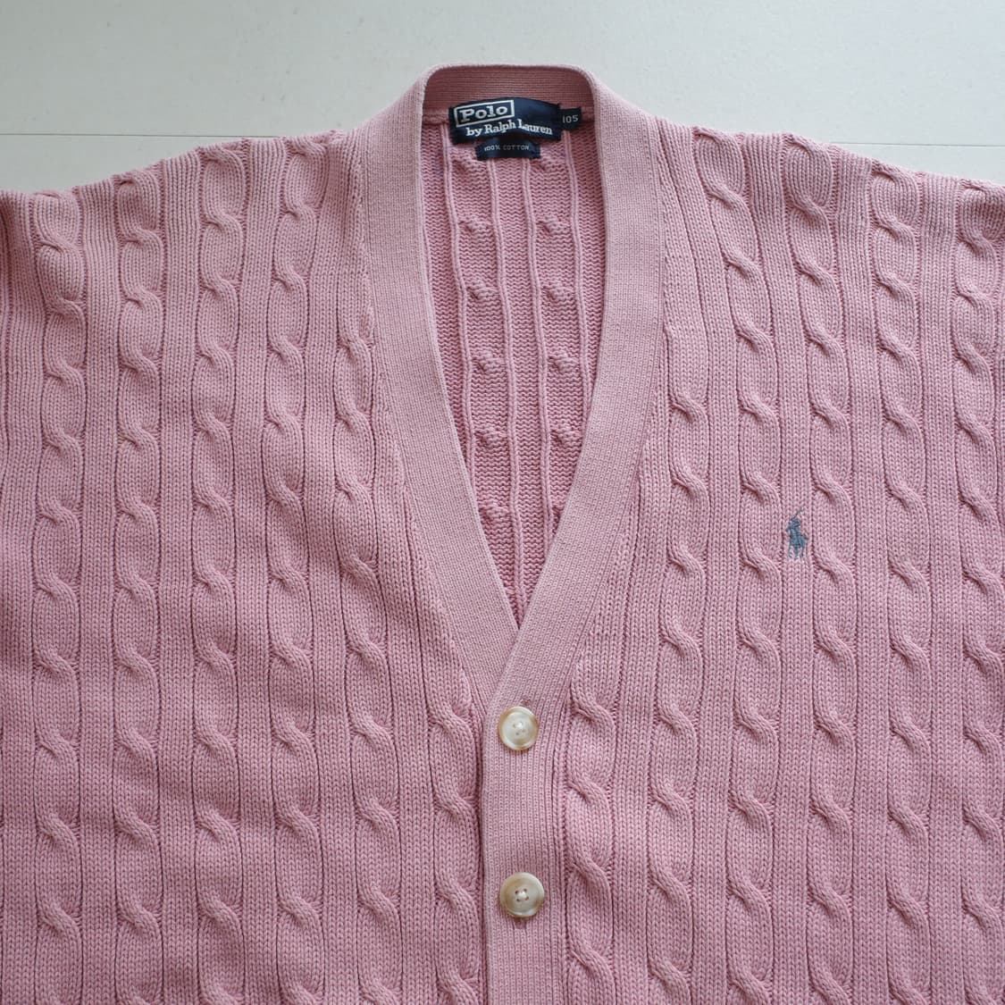 90s 폴로 랄프로렌 코튼 케이블 니트 가디건 105 상품이미지2