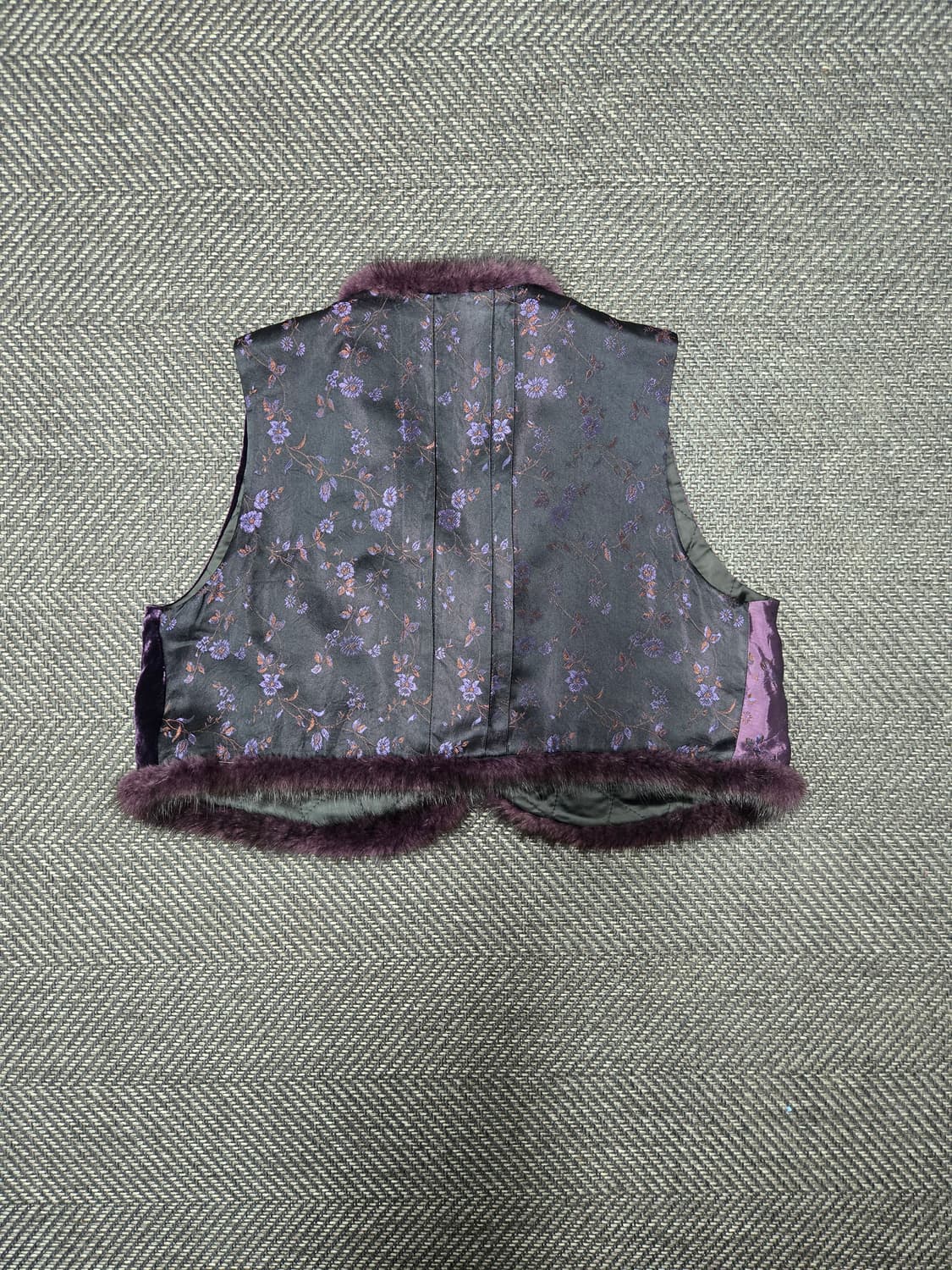 한복 자가드 벨벳 밍크 누빔 베스트 한복배자 55~66 상품이미지2