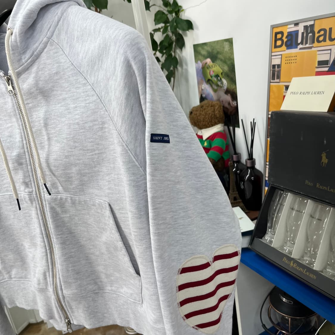 세인트제임스 하트 엘보우 패치 후드집업 M  상품이미지4