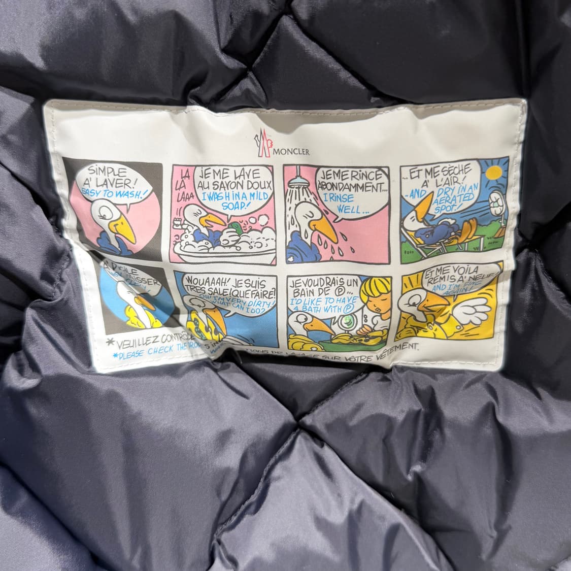 (A+/7) / 몽클레어 알레스 로고 패치 후드 롱패딩 네이비 상품이미지7