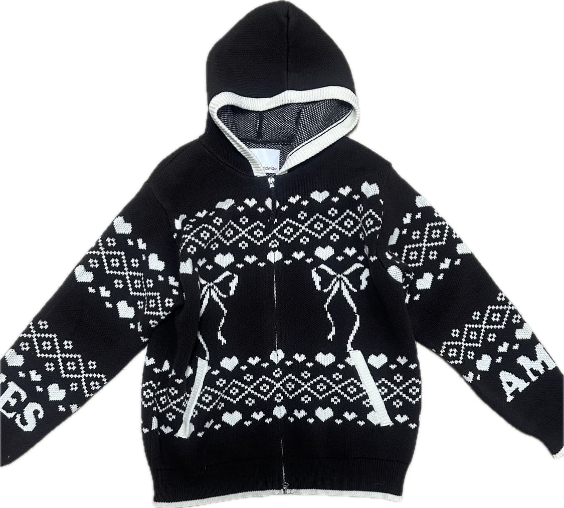 아메스 월드와이드 니트집업 브라운 상품이미지1