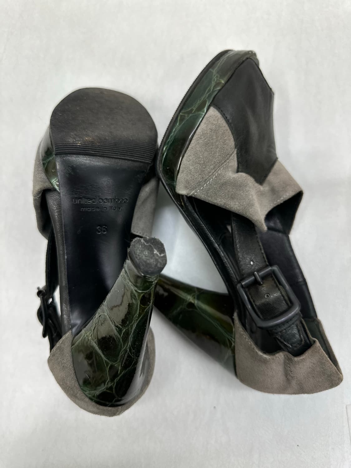 유나이티드 밤부 스웨이드x 에나멜 가죽 펌프스 united bamboo  상품이미지6