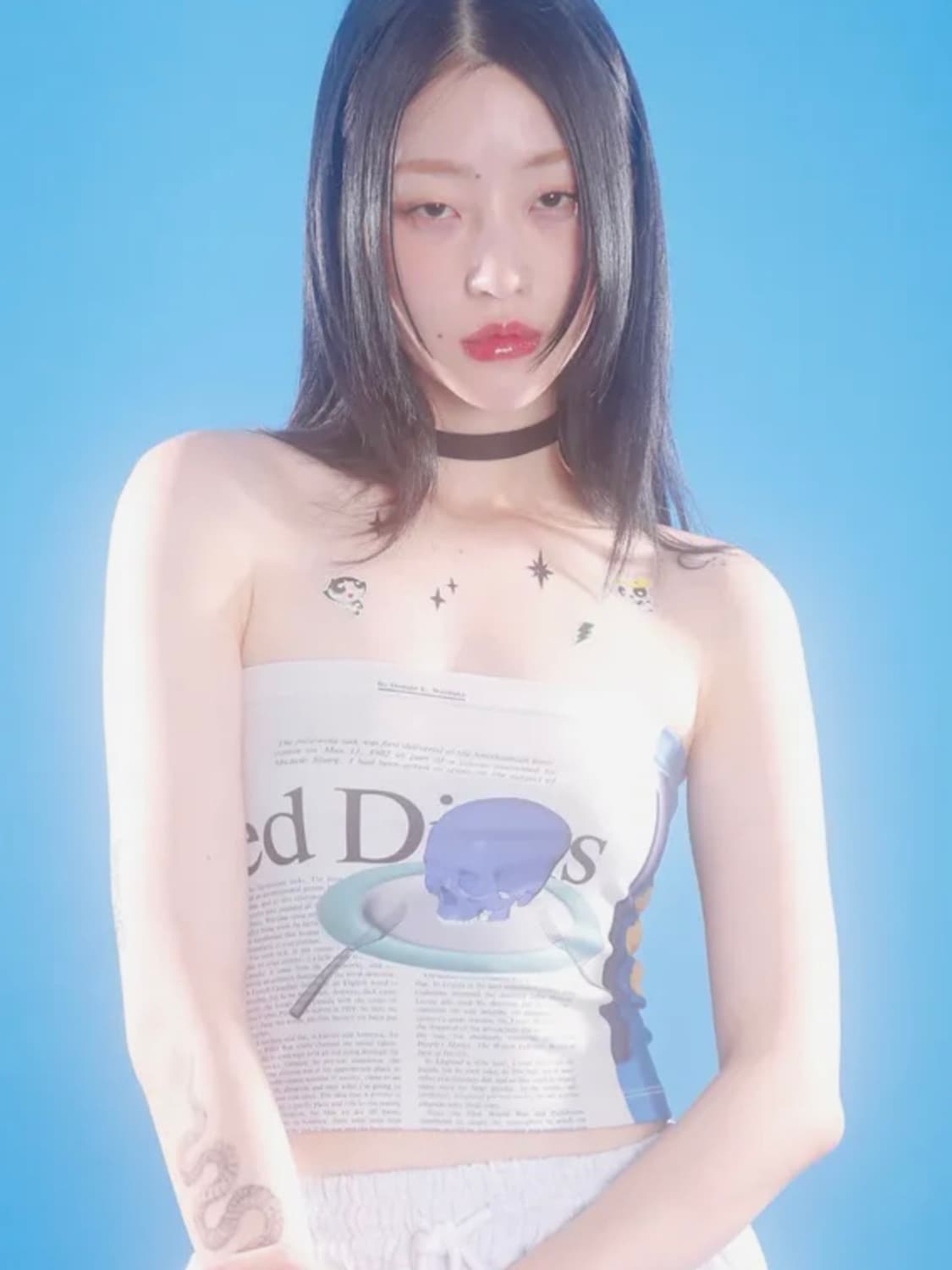 클럿스튜디오 뉴스페이퍼 튜브탑 상품이미지1
