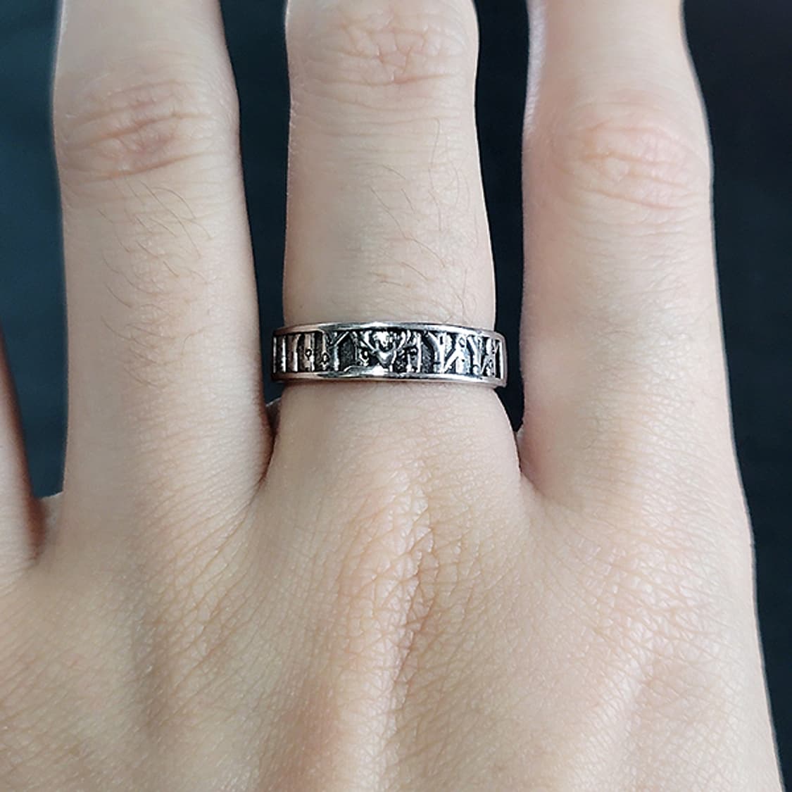 Shinrok 실버 남자 엔틱 빈티지 명품 고대 숲 사슴 반지 상품이미지7