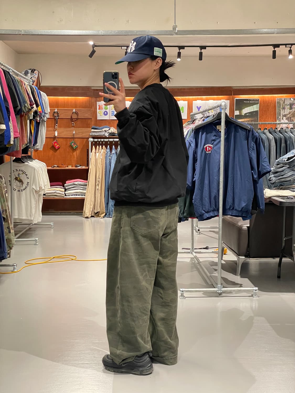 빈티지 v넥 바람막이 웜업(블랙)   상품이미지4