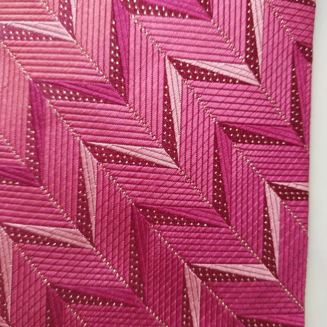 MILA SCHON 밀라숀 핑크 패턴 넥타이 9cm A등급 K2370 상품이미지10