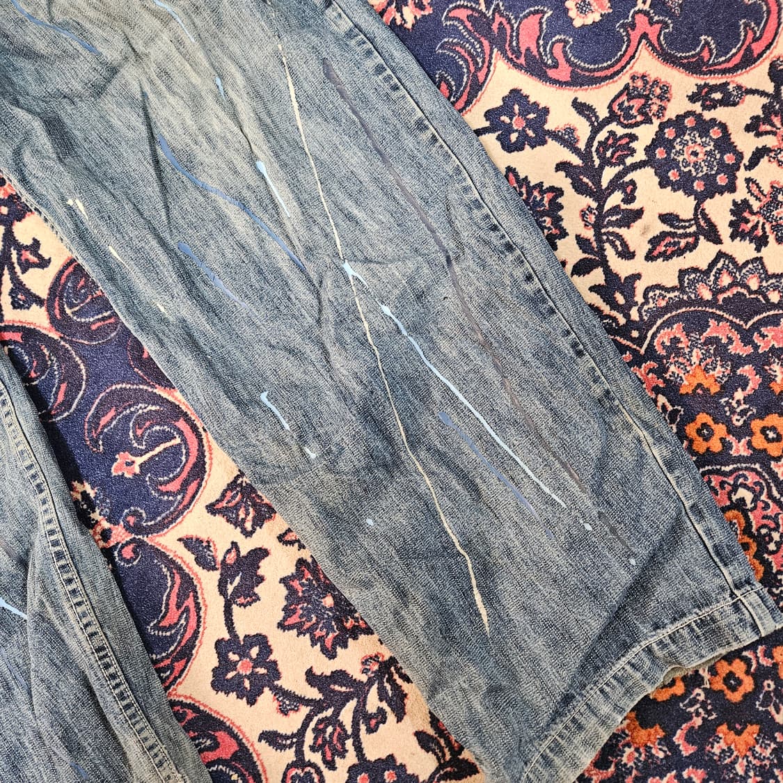 넉아웃(Knockout) 90's 페인딩 포켓 자수 레귤러 데님 팬츠 상품이미지5