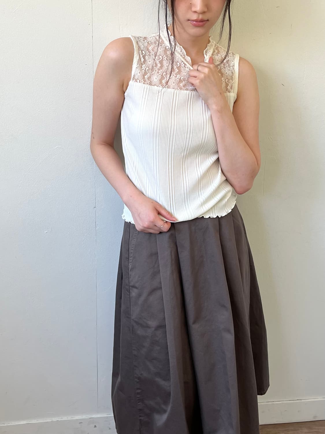 COLZA 화이트 슬리브리스 상품이미지4